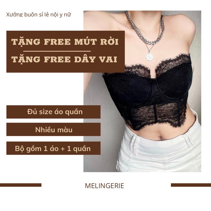 Bộ đồ lót ren có gọng mút rời MELINGERIE
