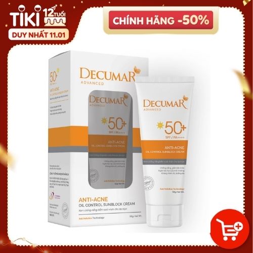 Kem chống nắng Decumar Advaced Sunblock hoàn toàn mới 50g