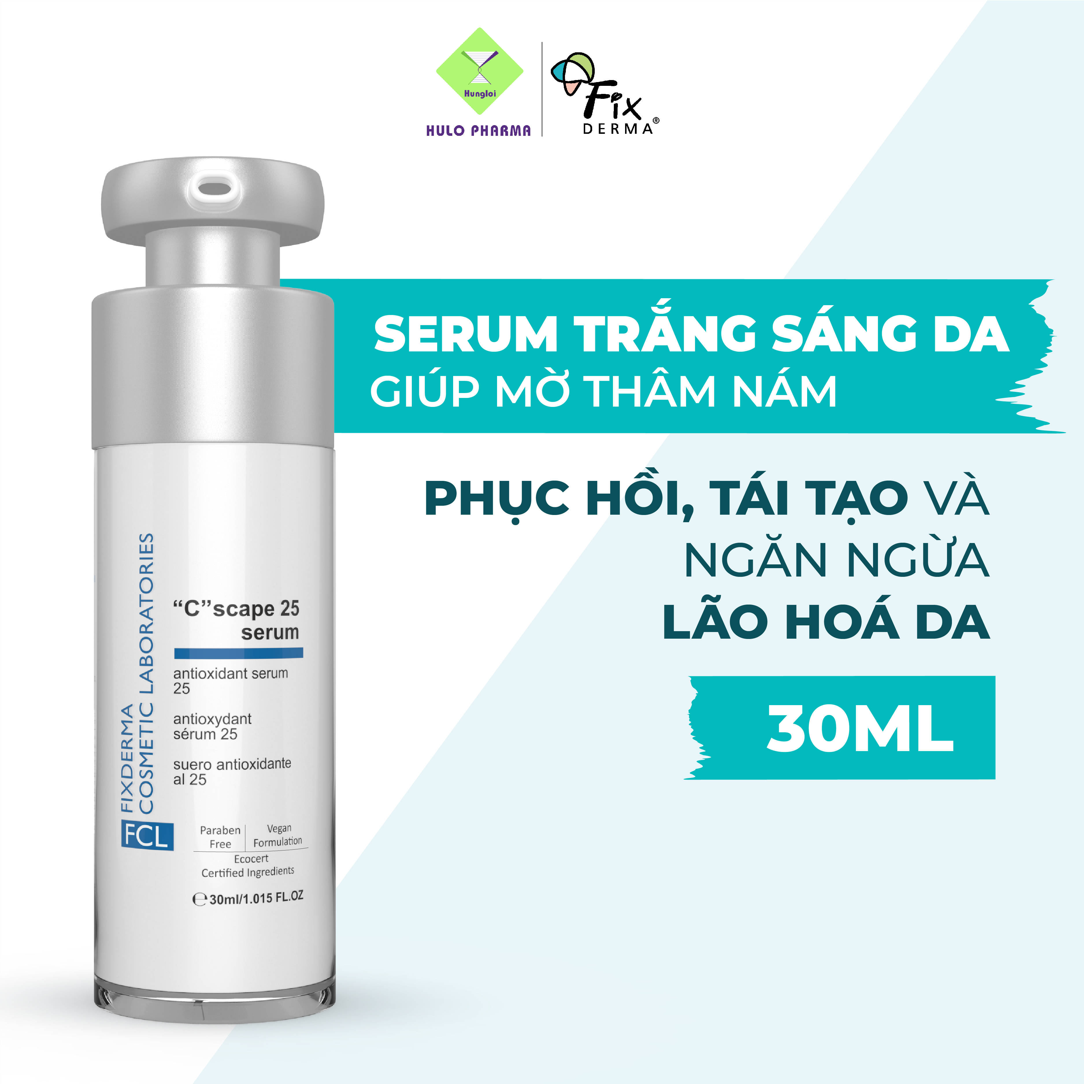 Serum Dưỡng Trắng Da Ngăn Ngừa Lão Hóa FCL ''C'' Scape Serum 25% Giúp Da Xóa Nhăn Trắng Sáng Căng Mịn 30ml - Hùng Lợi