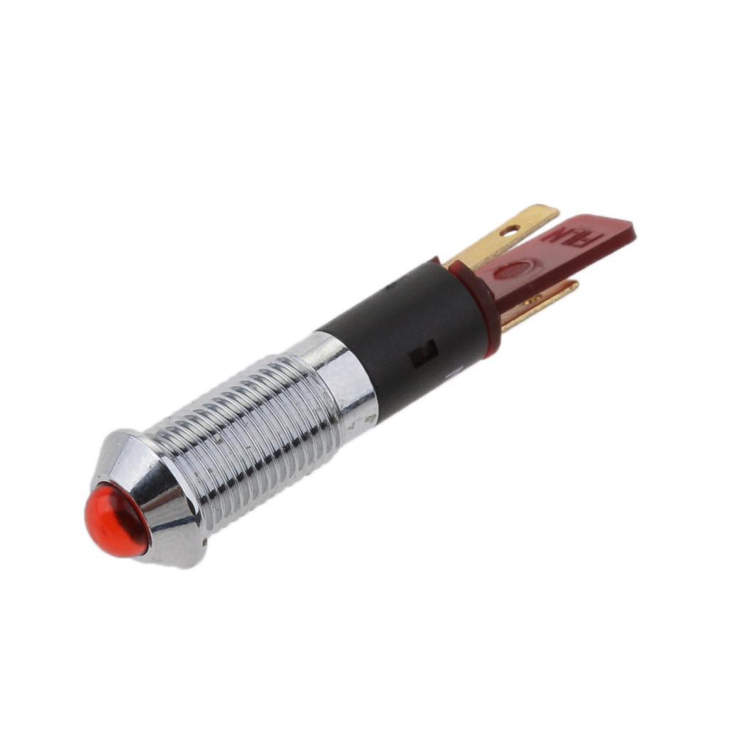 12V 8mm LED Waterproof  Panel Indicator Light Lamp Car Truck Boat red