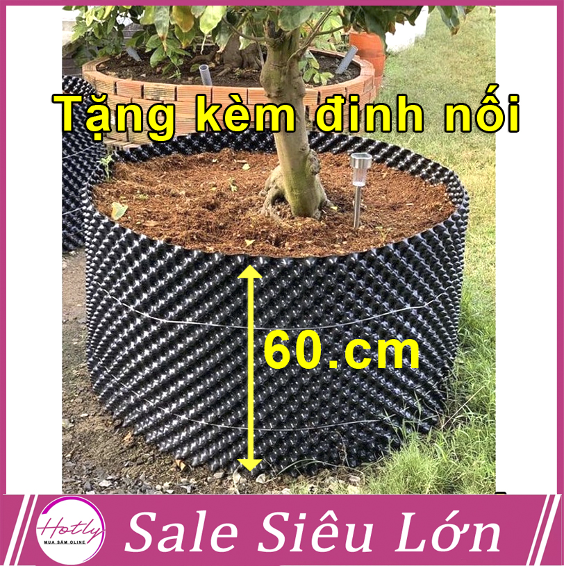 Bầu ươm cây V6 CAO 60CM dày 6mm, cắt theo mét dài khách đặt, tặng ốc vít-77903