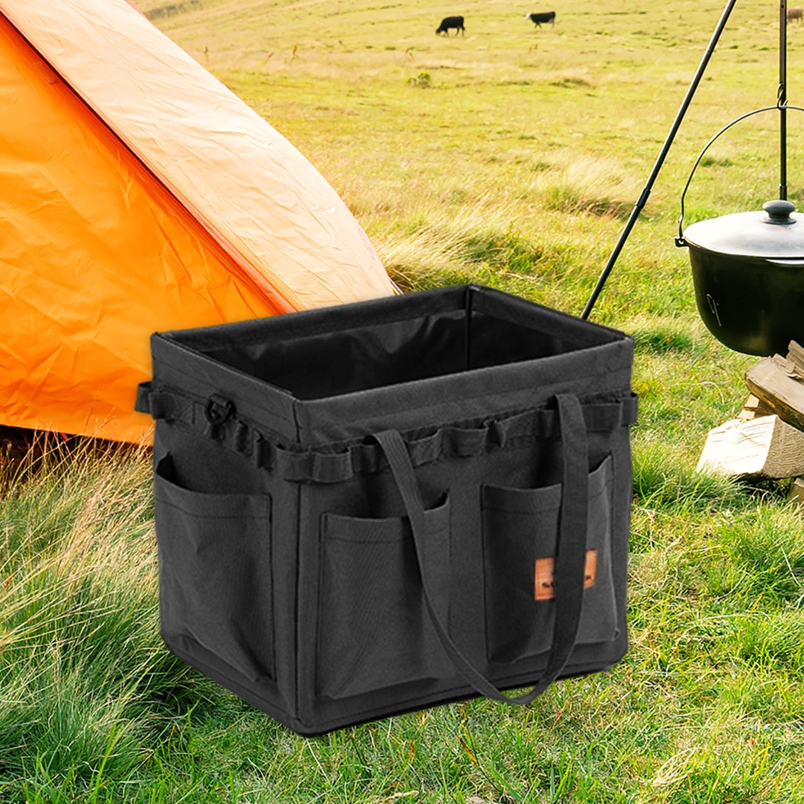 Foldable Camping Storage Bag Tool Organizer with Carry Handles Utility Tote for Groceries