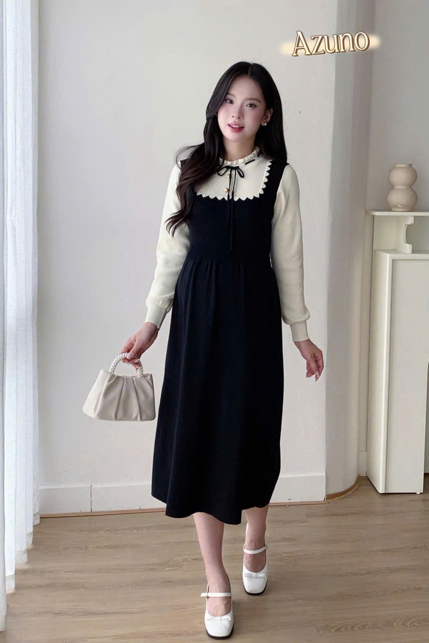 Váy Len Bầu, Đầm Bầu Len Dài Tay Cao Cấp