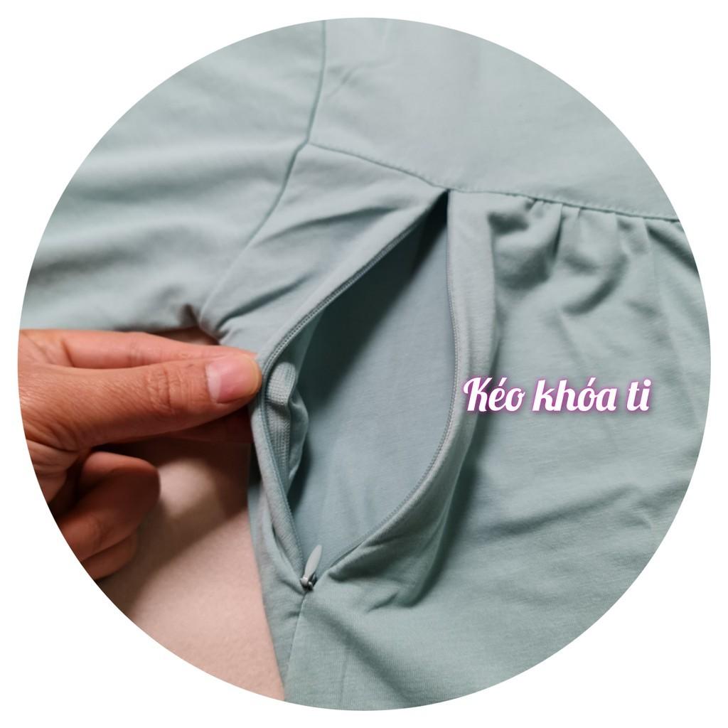 Bộ đồ bầu sau sinh mặc nhà Hàn Quốc, Bộ bầu chất cotton, thoáng mát, tiện cho mẹ ty, size to