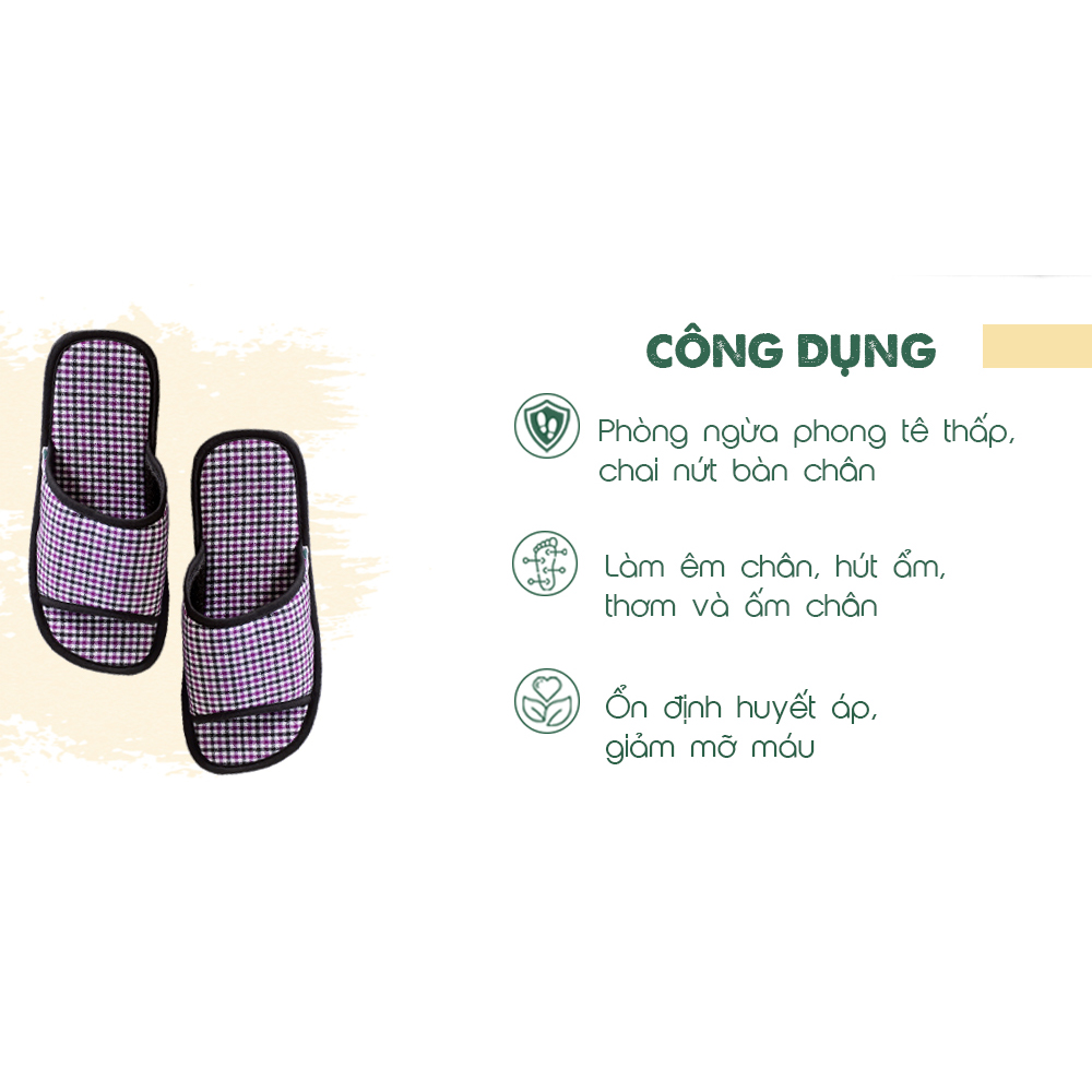 Dép mang trong nhà Hương Quế DQN-03 làm êm chân, hút ẩm, thơm và ấm chân