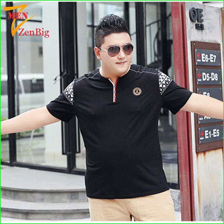 Áo Thun Nam Big Size Ngắn Tay Không Cổ Dành Cho Người Béo Người Mập, Kích Thước Lớn 3XL- 7XL (80-140kg