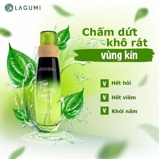 Dung dịch vệ sinh phụ nữ Lagumi chiết xuất trầu không tràm trà giảm viêm, ngứa an toàn cho cả mẹ bầu và sau sinh 100ml