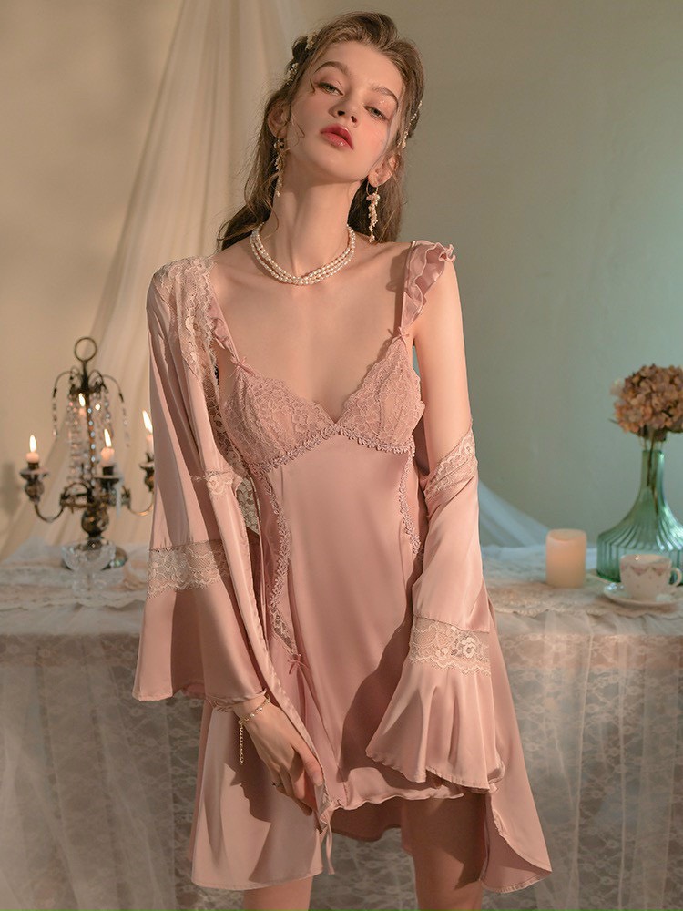 Váy Ngủ Phối Ren Thiết Kế Nhẹ Nhàng (Không kèm áo choàng) - B.Lingerie