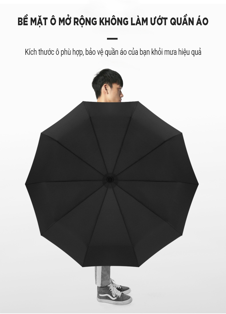 Ô (Dù) Tự Động 2 Chiều Cao Cấp Besti, Che Mưa, Che Nắng, Chống UV - Hàng Chính Hãng
