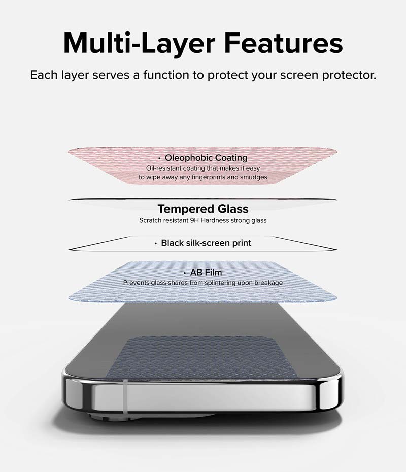Dán cường lực dành cho iPhone 15 Pro Max/15 Pro/15 Plus/15 RINGKE Tempered Glass - Hàng Chính Hãng