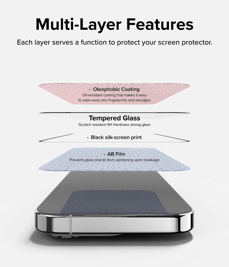 Dán cường lực dành cho iPhone 15 Pro Max/15 Pro/15 Plus/15 RINGKE Tempered Glass - Hàng Chính Hãng
