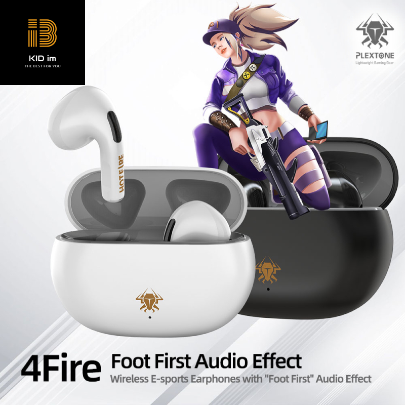 Tai nghe True Wireless PLEXTONE 4Fire Bluetooth5.0, điều khiển cảm ứng, chế độ gaming, hỗ trợ nghe đơn hoặc đôi 2 bên tai với micro HD chống ồn dành cho IOS và Android- Hàng Chính Hãng