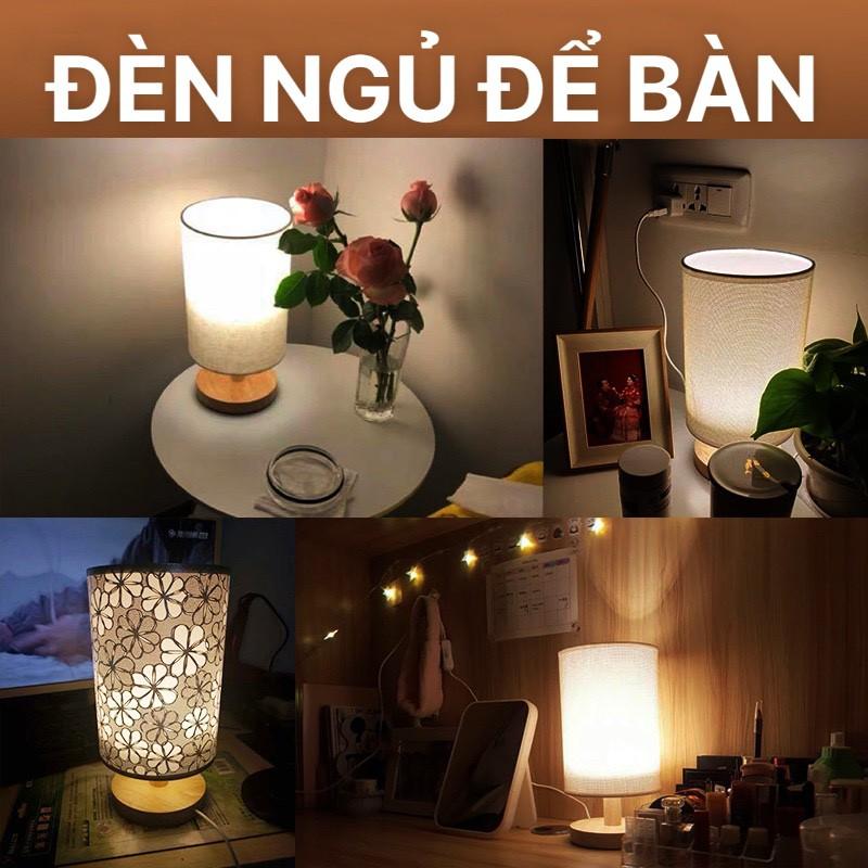 Đèn ngủ để bàn decor trang trí đế gỗ cao cấp giá rẻ