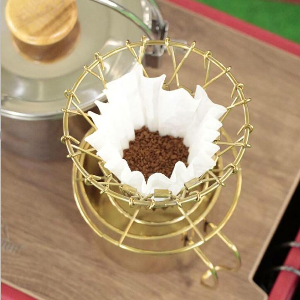 Coffee Drip Holder Rack Portable Camping Dripper Tea Filter Bracket Golden