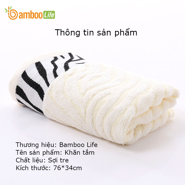 Khăn tắm sợi tre Bamboo Life hàng chính hãng Khăn lau người lau đầu mềm mại kháng khuẩn siêu thấm hút an toàn cho da ngay cả với trẻ sơ sinh BL045