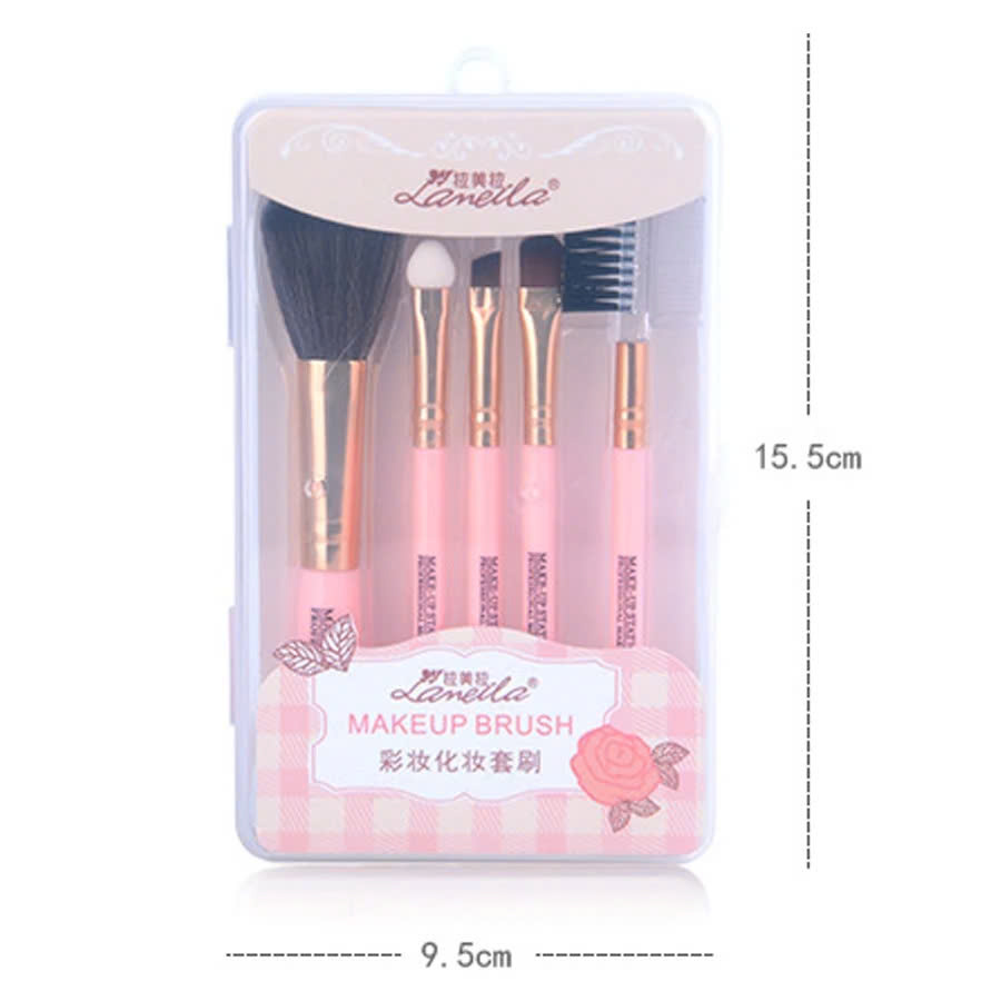 Bộ cọ trang điểm make up 5 chi tiết, dụng cụ trang điểm cá nhân kèm hộp đựng sang trọng món nhỏ gọn, lông mềm mại Cho Lớp Nền Mịn Mướt Cây Cọ Mỹ Phẩm Trang Điểm Để Bàn Tiện Dụng Cho Khuôn Mặt - Màu ngẫu nhiên