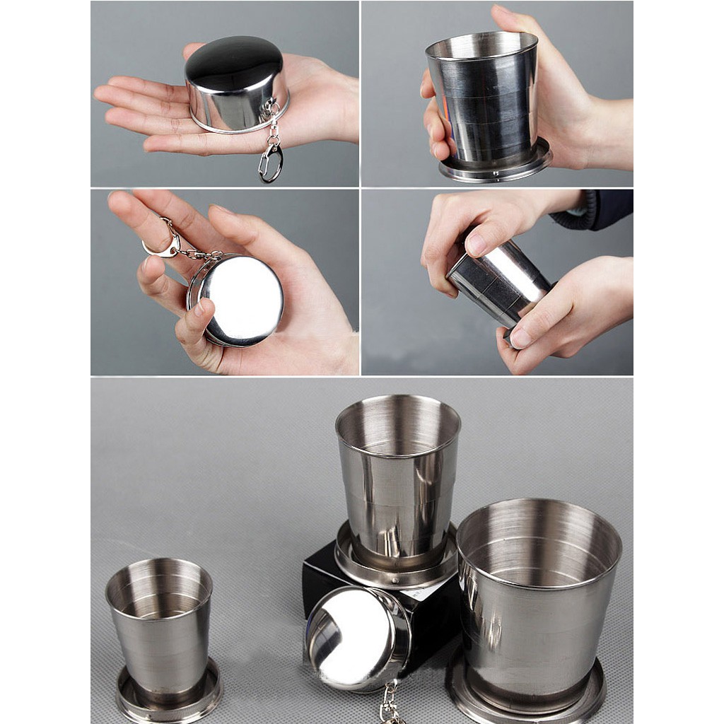 Cốc gấp gọn inox bền đẹp vệ sinh