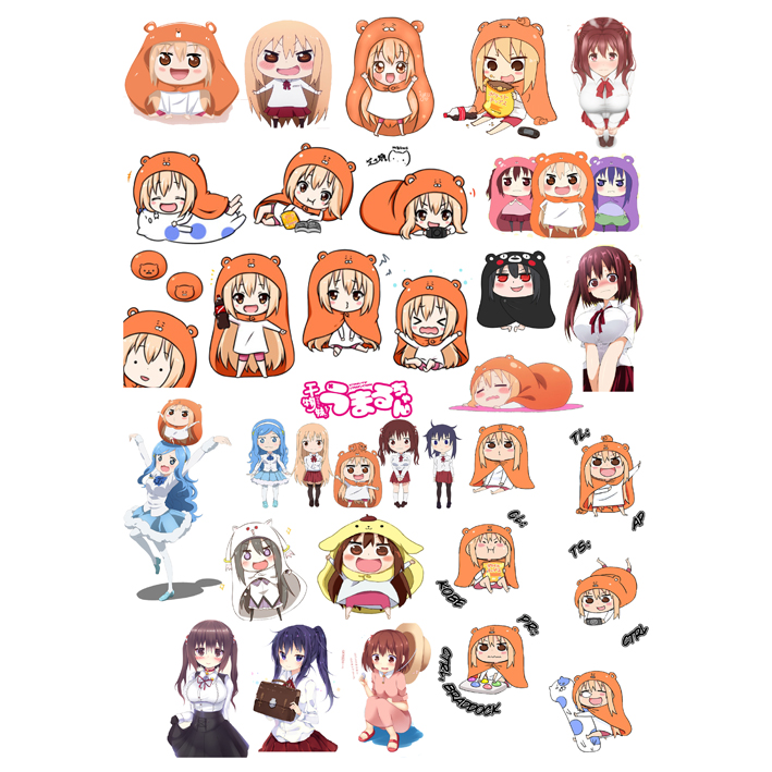 Sticker anime Himouto Umaru Chan (Combo 4 set sticker)