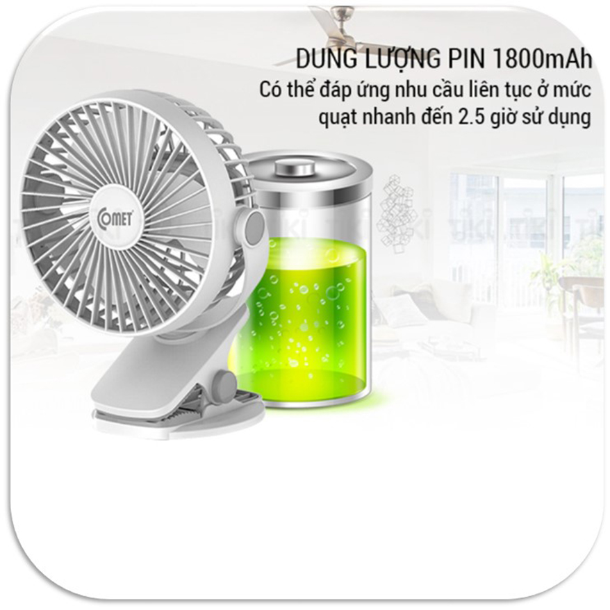 Quạt Sạc Comet CRF0705 (5W) - Hàng chính hãng