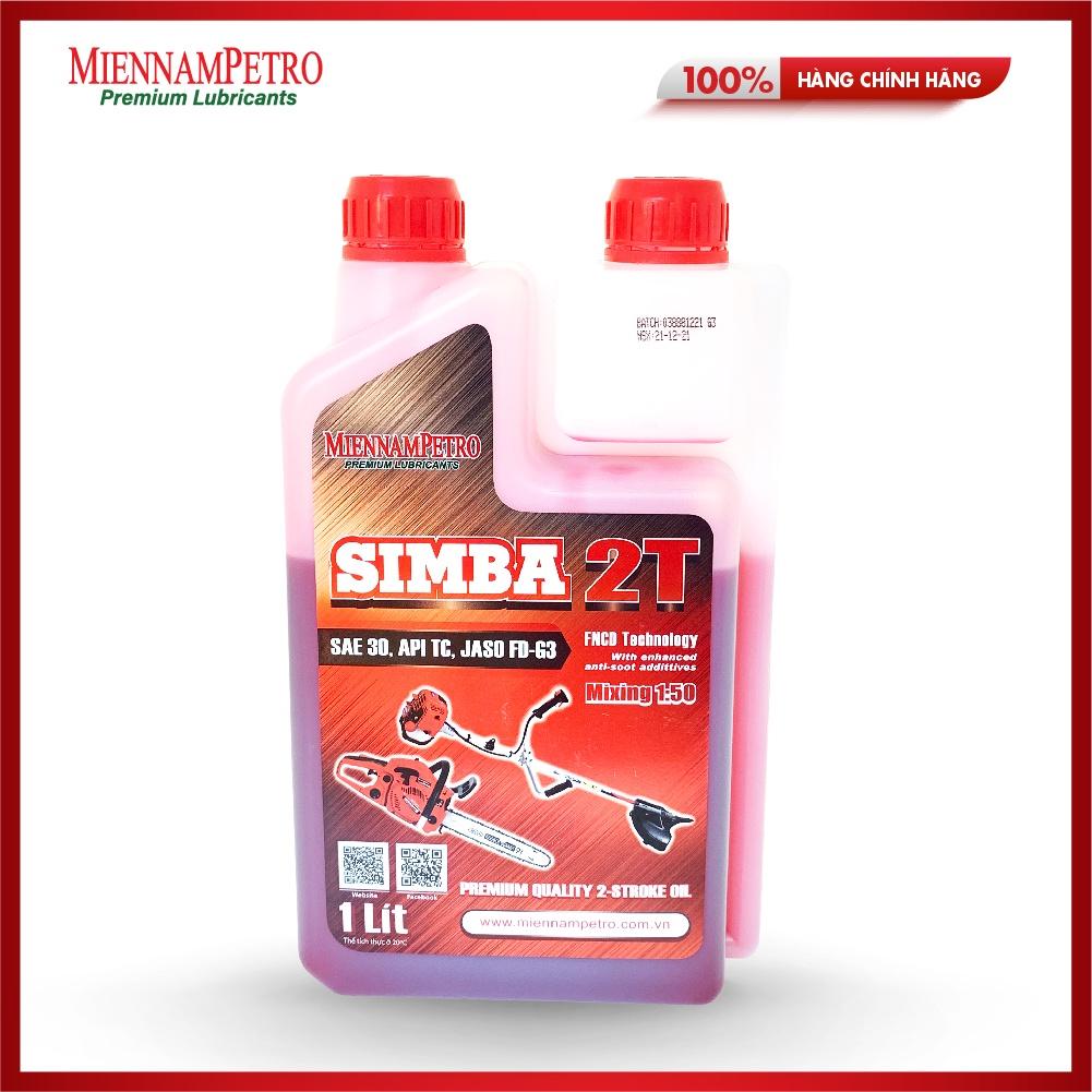 Dầu Nhớt MiennamPetro Simba 2T SAE 30 API TC JASO FD-63 1L Dành Cho Động Cơ Và Xe Máy 2 Thì Chất Lượng Cao