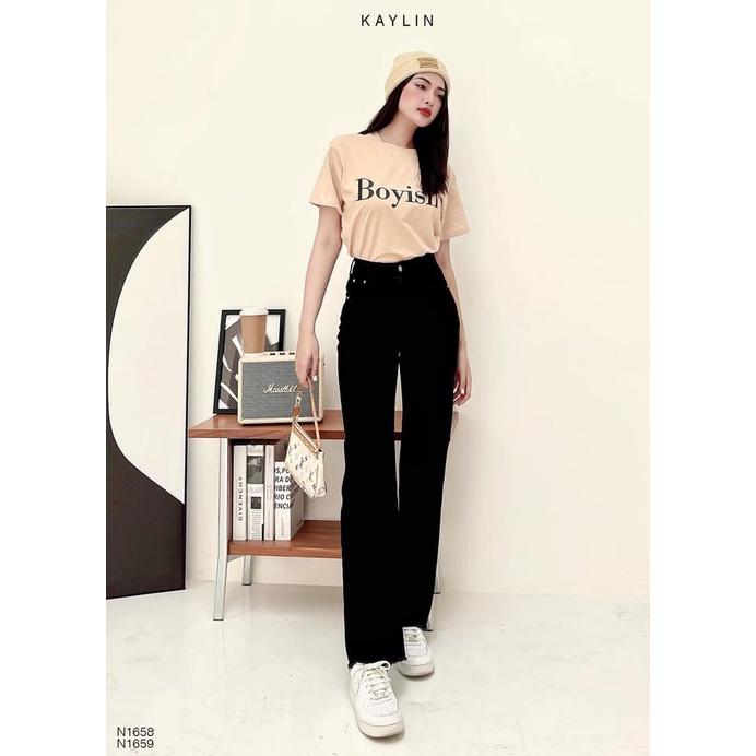 Quần jean nữ lưng cao ống xuông ( đen , trắng ) HDSHOP , quần bò cạp cao ống đứng skinny jeans thời trang