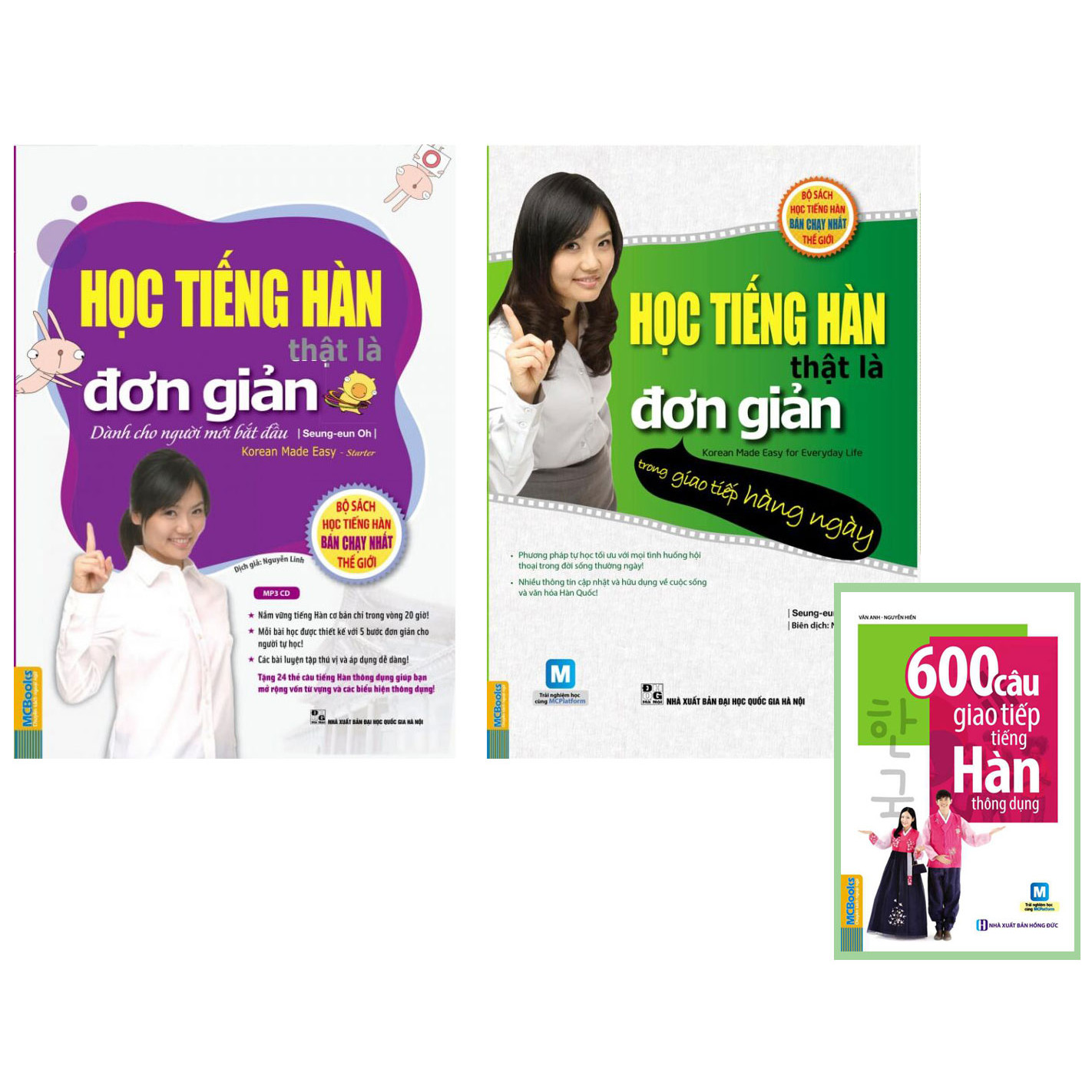 Combo 2 cuốn Học tiếng Hàn thật là đơn giản cho giao tiếp ( Tặng sách 600 câu giao tiếp tiếng hàn thông dụng )