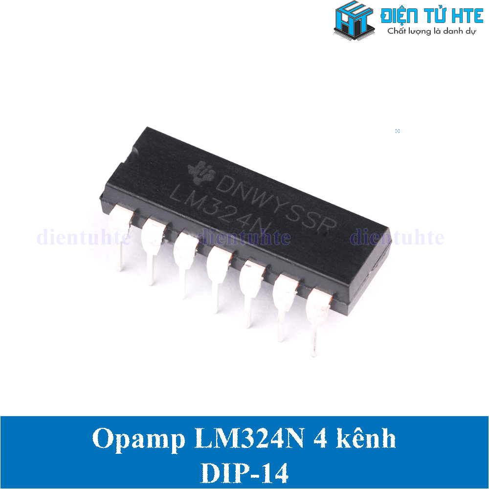 Bộ 2 IC Opamp 4 kênh LM324 LM324N chân cắm DIP-14