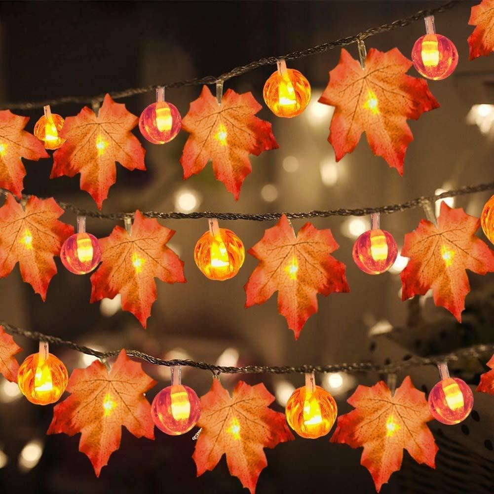 Dây Đèn LED Hình Lá Phong Chạy Pin Dùng Trang Trí