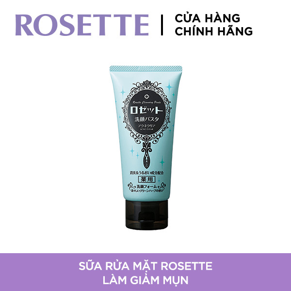 Bộ Sữa Rửa Mặt Làm Giảm Mụn Rosette Face Wash Pasta Acne Clear 120g và Tẩy Tế Bào Chết Dành Cho Da Khô Rosette Gommage Moist 180g