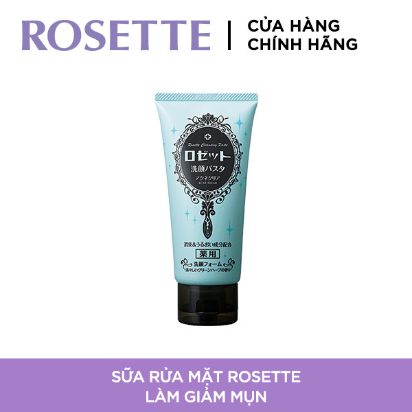 Bộ Sữa Rửa Mặt Làm Giảm Mụn Rosette Face Wash Pasta Acne Clear 120g và Tẩy Tế Bào Chết Cho Mọi Loại Da Rosette Gommage 180g