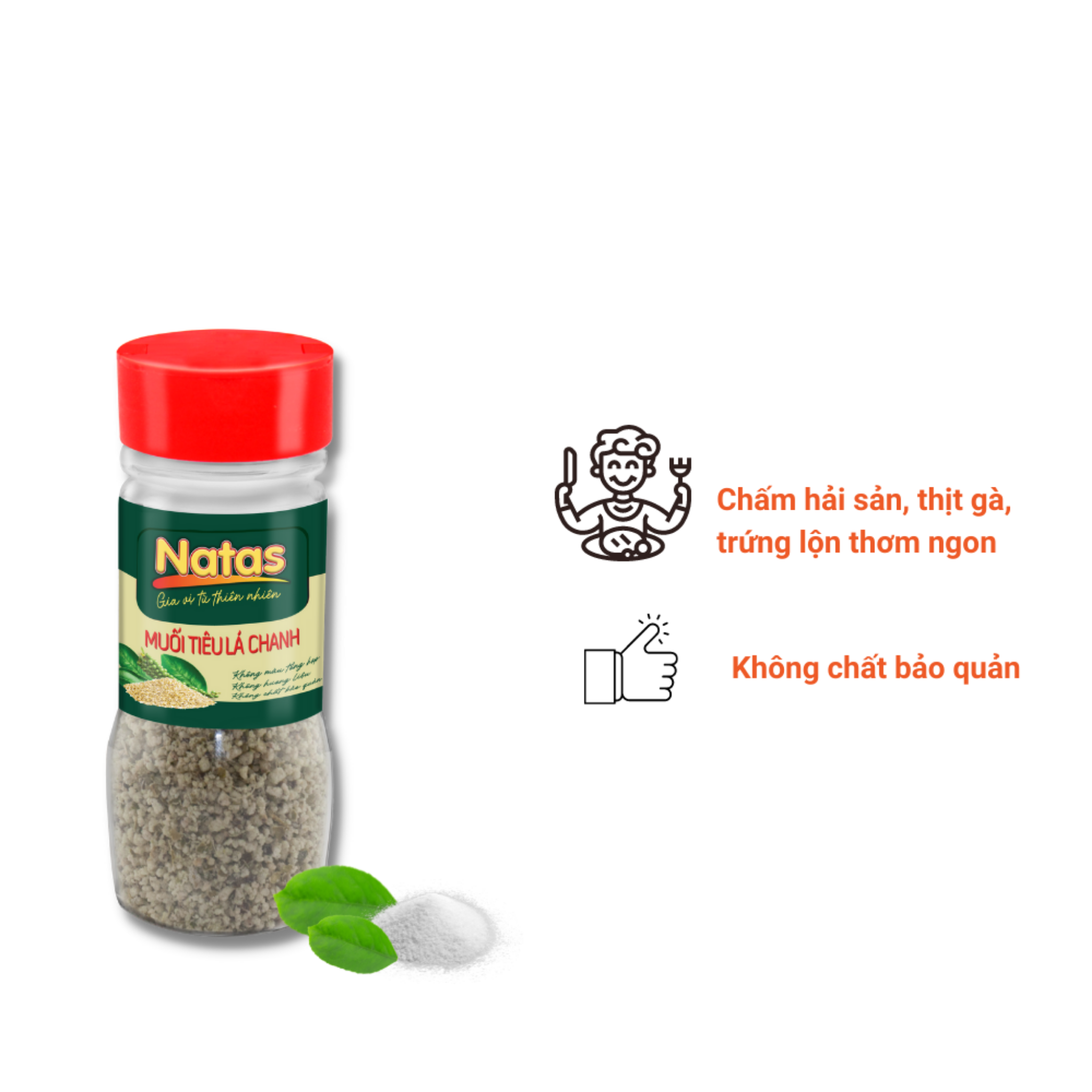 Muối Tiêu Lá Chanh Natas Hũ 65g-Muối Đa Năng
