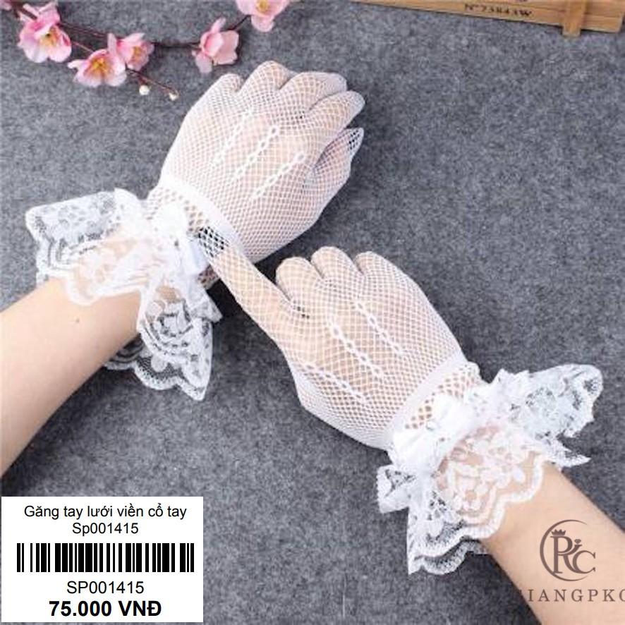 Găng tay đen lưới đính ren viền cổ tay chụp hình cô dâu GiangPKC