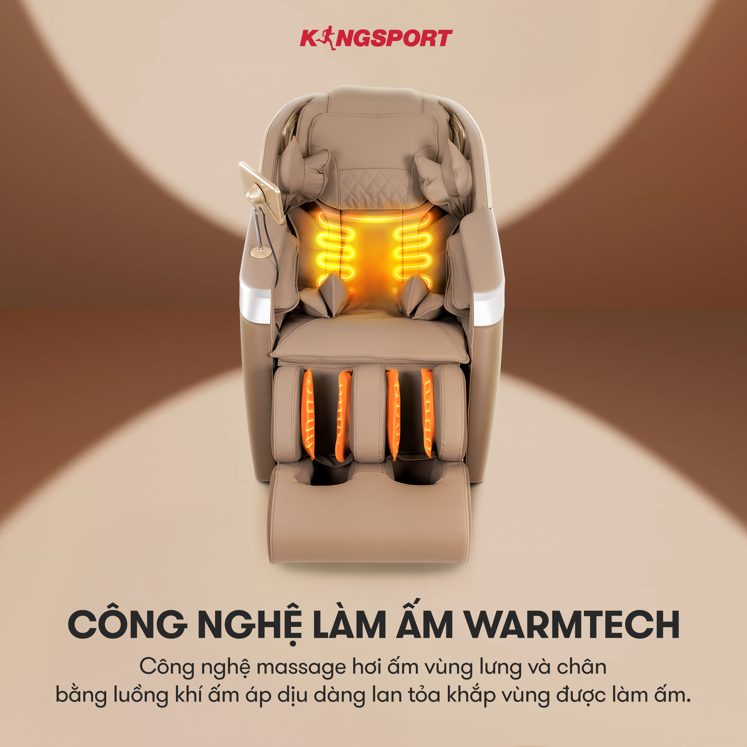 Ghế massage KINGSPORT Standard G2 con lăn di chuyển cổ vai, thiết kế hiện đại 2024, khung ghế rộng rãi và thoải mái