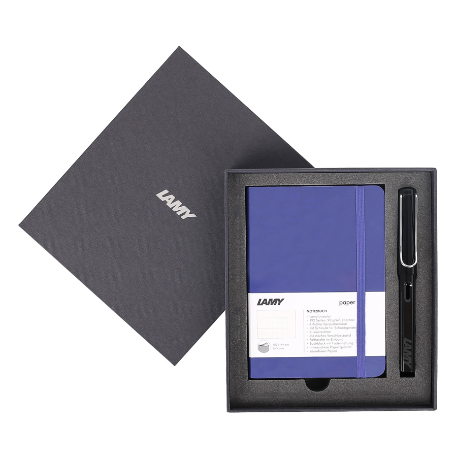 Gift Set Lamy Notebook A6 Softcover Blue + Lamy Safari Shiny Black - GSA6-SA0012