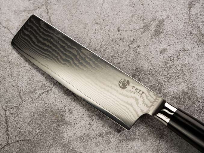 Dao Nakiri Chefstudio - Damascus Basic độ dài 17.3cm, chuyên dùng thái thịt cá, thái rau củ và gọt hoa quả