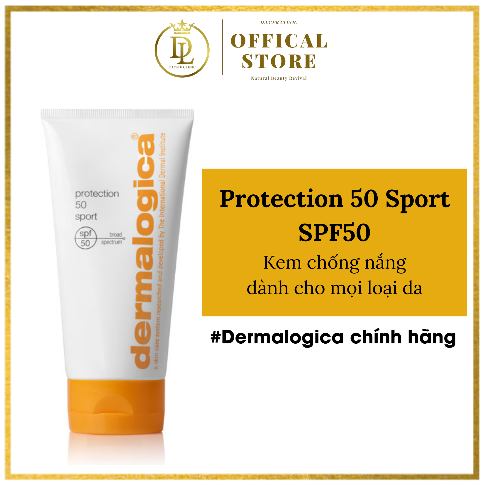 Kem chống nắng quang phổ rộng chống thấm nước, mồ hôi, thích hợp cho cả người chơi thể thao, bơi lội Dermalogica Protection 50 Sport SPF50 156ml