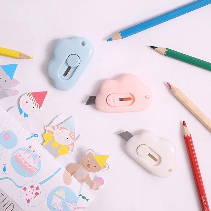 Dao rọc giấy mini cute hình đám mây, thiết kế nhỏ gọn, bỏ túi tiện lợi - Vpp Thiên Ái