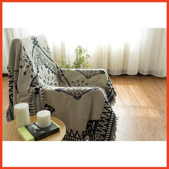 Thảm Trải Ghế Gỗ Vintage Vải Cotton Cao Cấp Sử Dụng Hai Mặt Nhập Khẩu 130x180cm