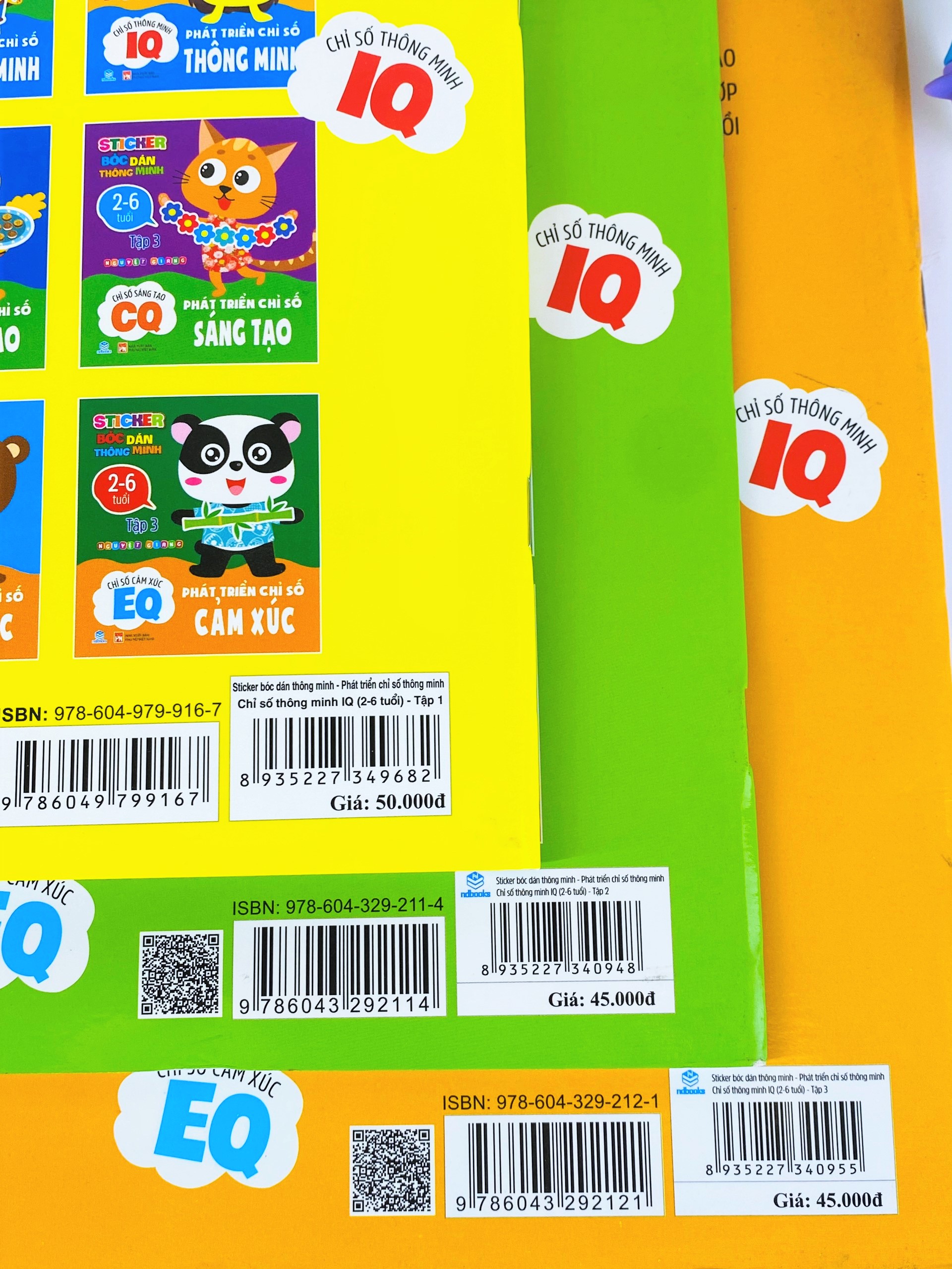 Combo 3 cuốn Sticker bóc dán thông minh IQ