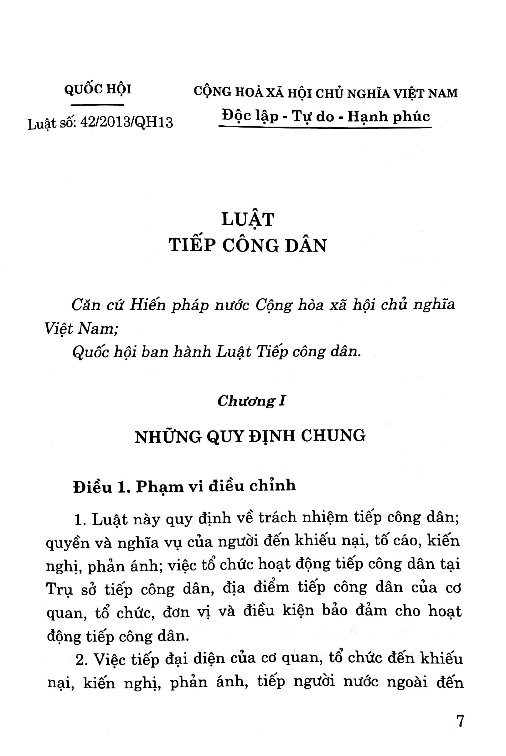 Luật Tiếp Công Dân (Hiện Hành)