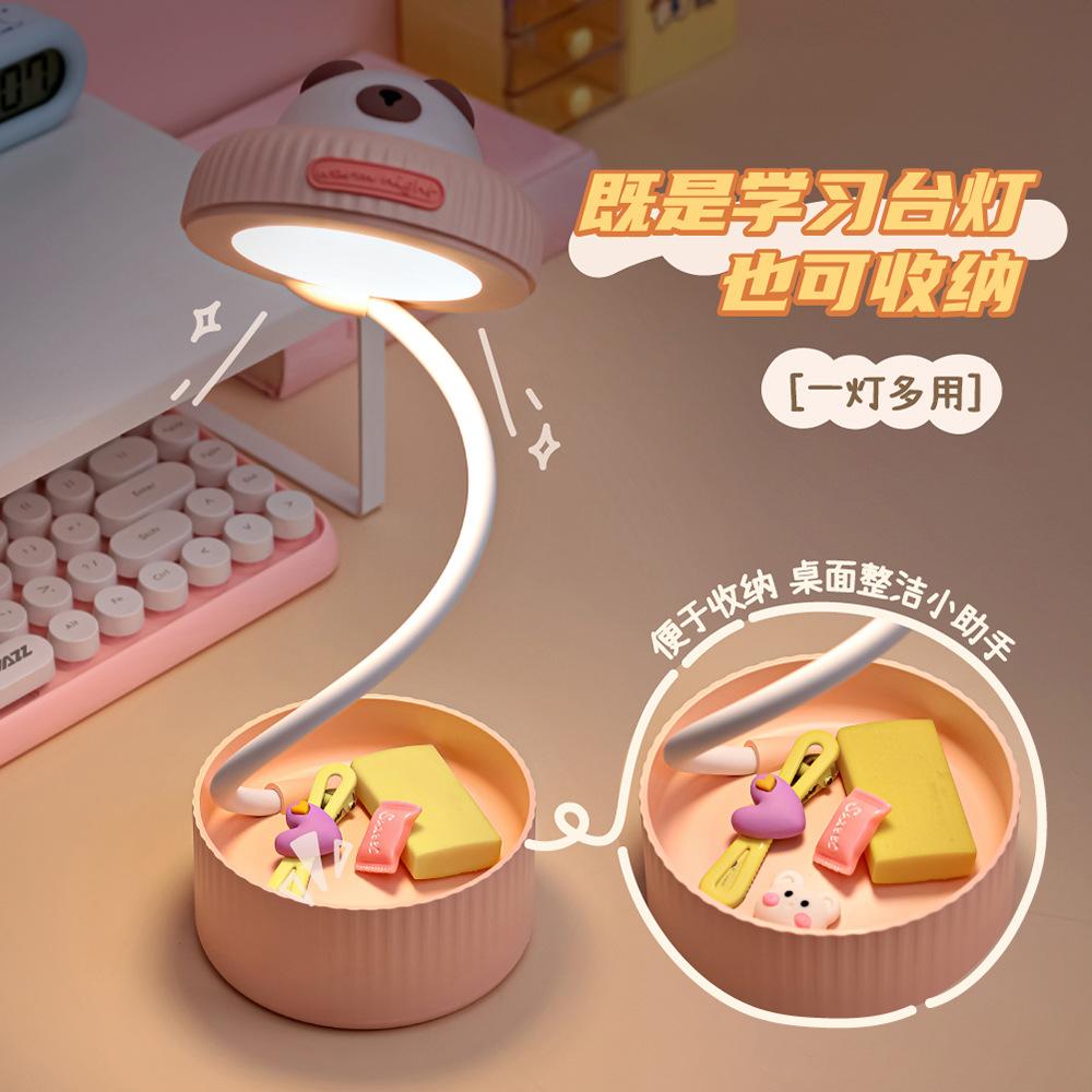 Phong cách mới nhất để bàn mới lưu trữ đèn bàn bầu không khí dễ thương ánh sáng ban đêm cảm ứng đèn LED bảo vệ mắt Đèn đọc sách gấp USB có thể sạc lại