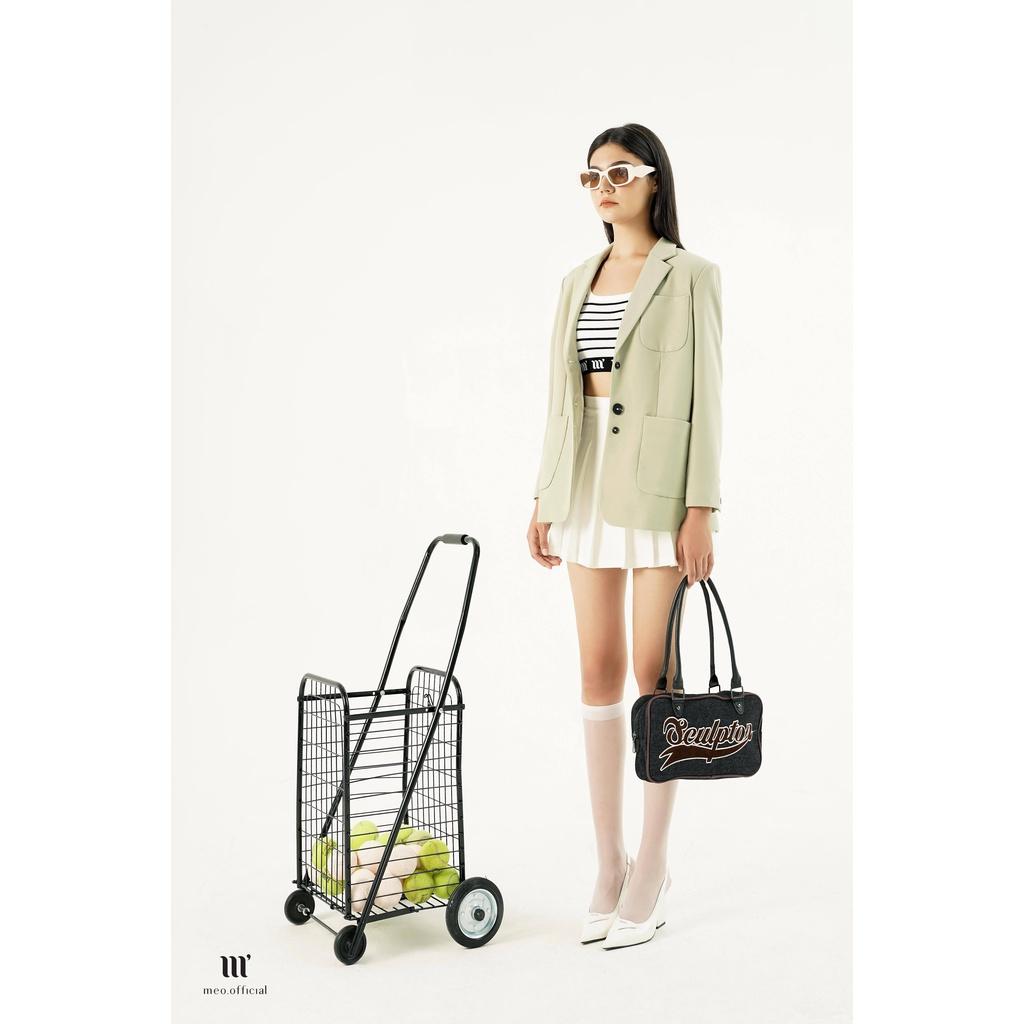Áo blazer nữ Méo shop dài tay có túi hộp phối cúc Sunyta