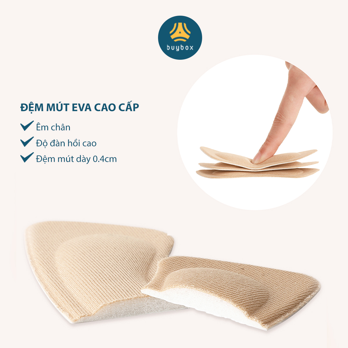 Bộ 2 cặp lót giày 4D bảo vệ gót chân và chống tuột gót giày - buybox - BBPK53