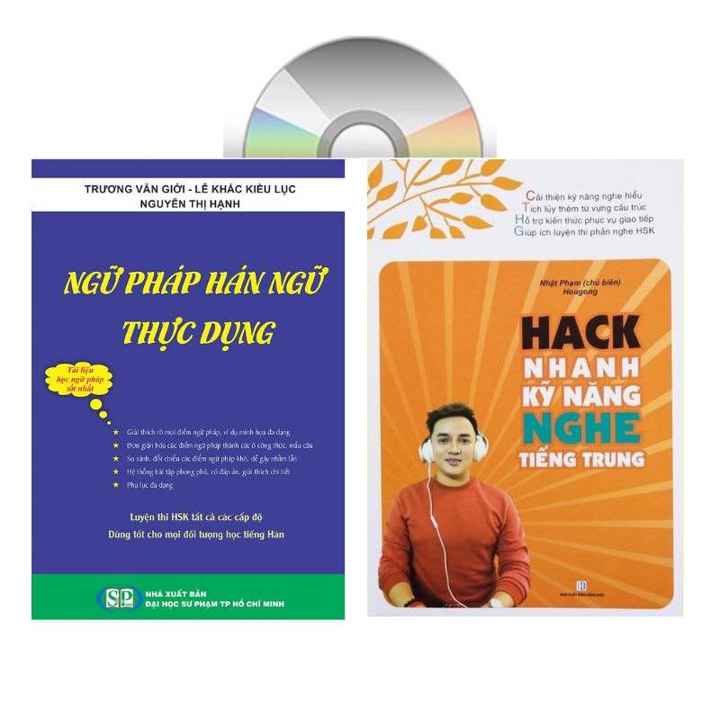 Sách - combo: Ngữ Pháp Hán Ngữ Thực Dụng  +Hack nhanh kỷ năng nghe tiếng trung +DVD tài liệu