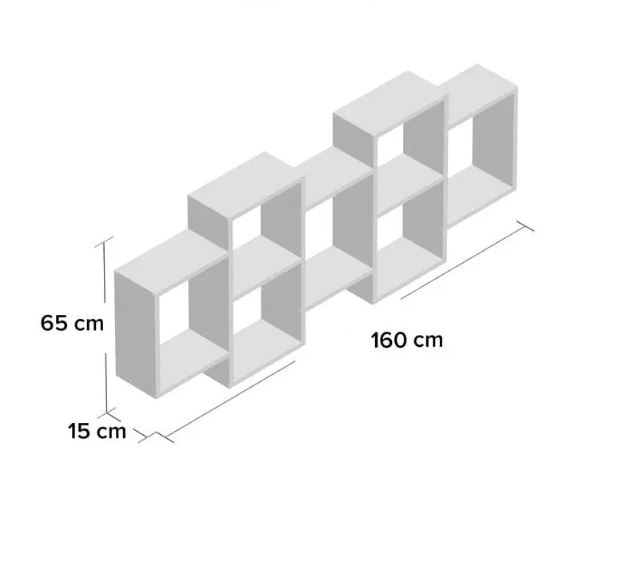 Kệ Gỗ Treo Tường 7 Ngăn Juno Sofa CTKT518 KT 160x15x65cm