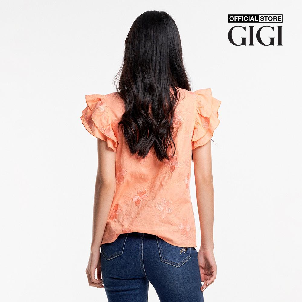 Hình ảnh GIGI - Áo kiểu nữ cổ tròn tay ngắn xếp tầng thời trang G1110T231276-74