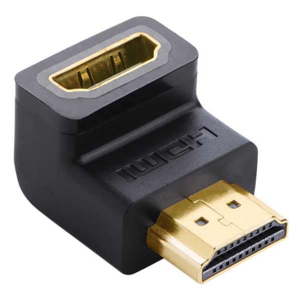 Đầu nối HDMI to HDMI 1 đầu đực 1 đầu cái bẻ 90 độ, bẻ lên Ugreen 20109 Hàng Chính Hãng