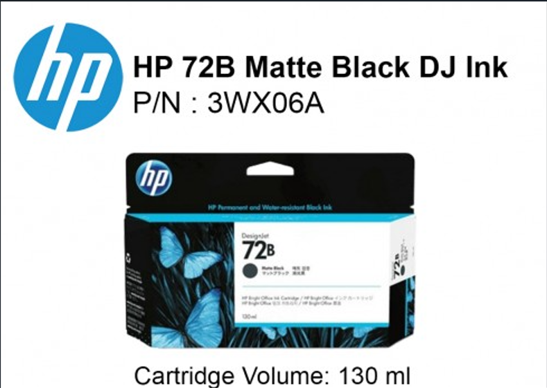 Mực In  HP 72 130ml Matte Black Ink Cartridge (3WX06A) - Hàng chính hãng