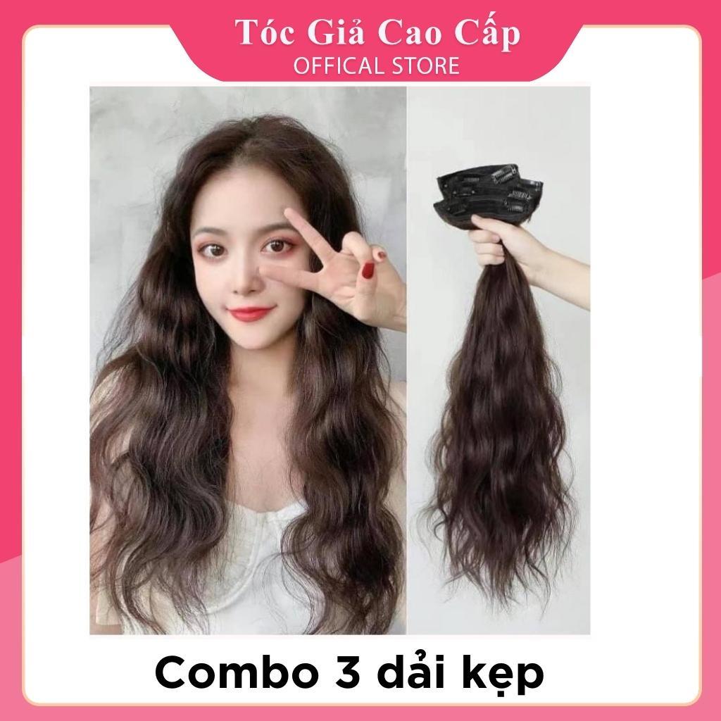 Tóc giả kẹp phím phồng xù -  sét 3 dải kẹp phím.