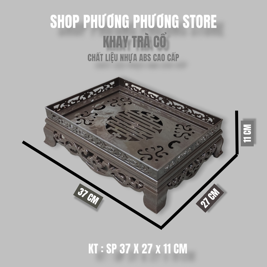 KHAY TRÀ KIỂU DÁNG CỔ SANG TRỌNG CÓ KHAY HỨNG NƯỚC